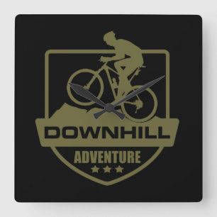 Mountain Biking MTB Downhill Square Wall Clock