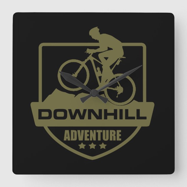Mountain Biking MTB Downhill Square Wall Clock (Front)