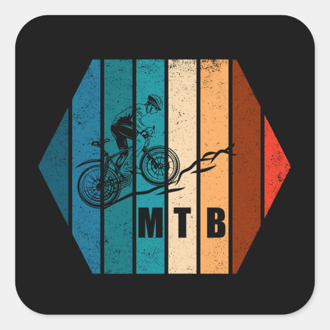 Mountain biking MTB Square Sticker (Front)