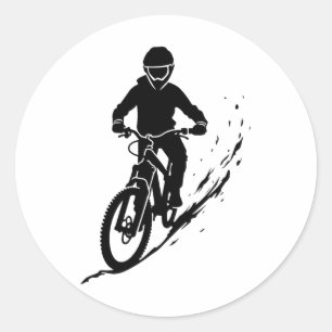 Mountain Biking Mtb Trail Rider Cyclist Classic Round Sticker