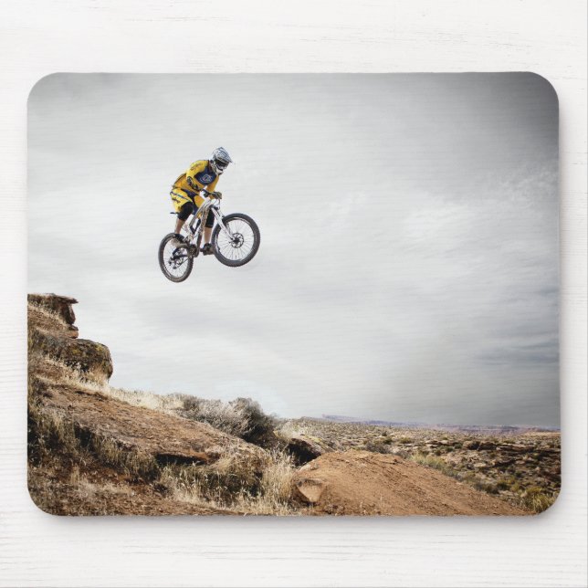 mountain biking, nature, sports mouse mat (Front)
