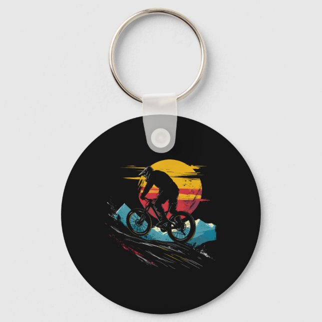 Mountain Biking Portrait Outdoor Sports _1  Key Ring (Front)