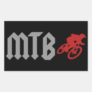 Mountain Biking Rectangular Sticker