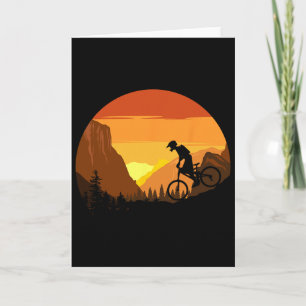 Mountain Biking Retro Sunset Trail Rider Card