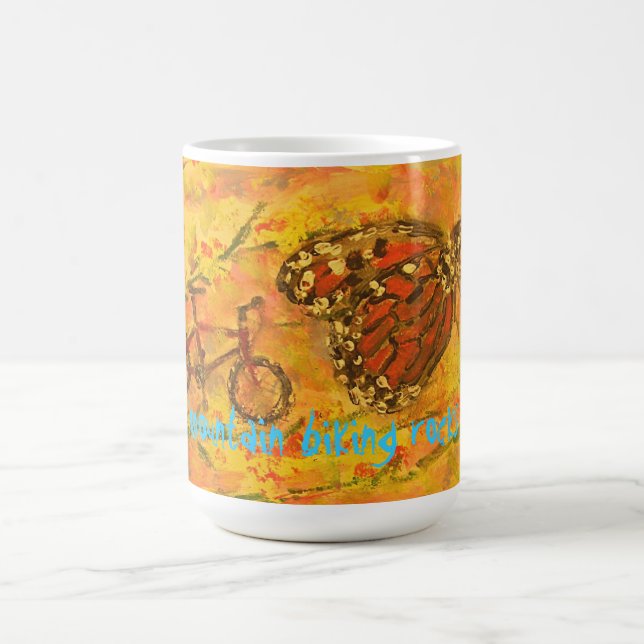 mountain biking rocks coffee mug (Center)