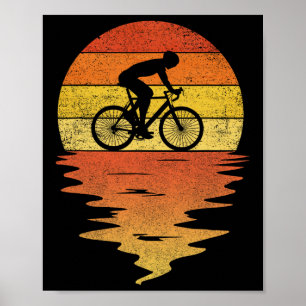 Mountain Biking Shirt Retro Sunset 70s Vintage Bik Poster