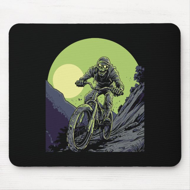 Mountain Biking Skeleton Monster Awesome Comic Ill Mouse Mat (Front)