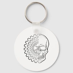Mountain Biking Skull And Mtb Gear For Crazy Downh Key Ring