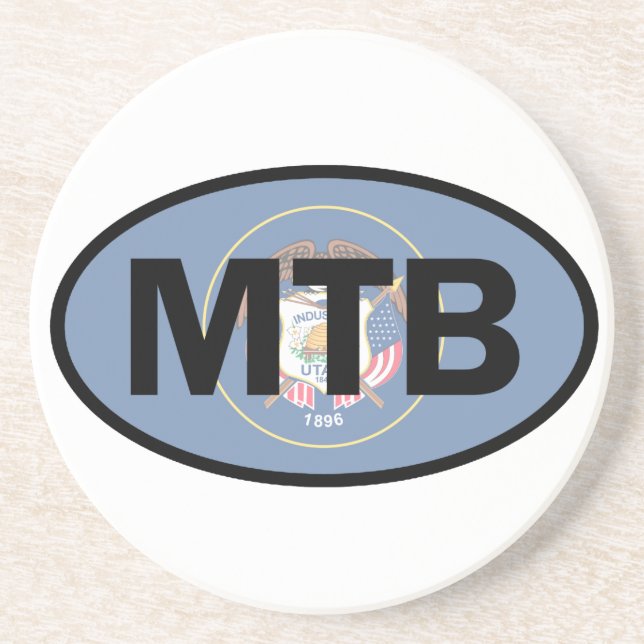Mountain Biking Utah Flag Coaster (Front)