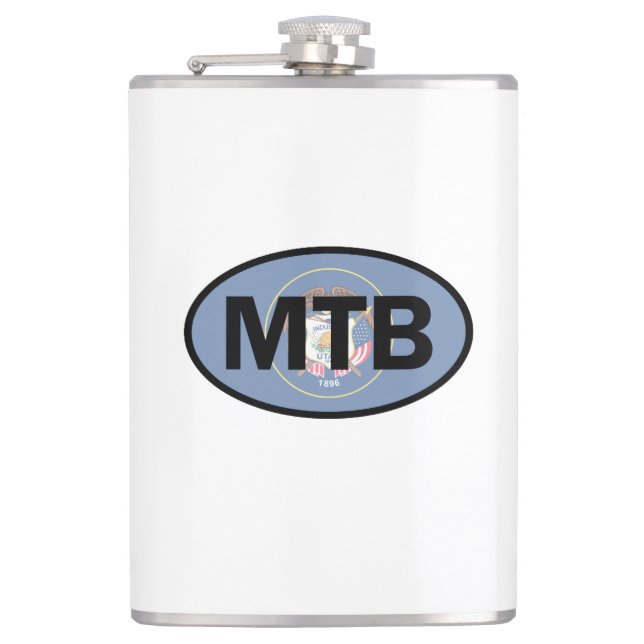 Mountain Biking Utah Flag Hip Flask (Front)