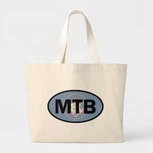 Mountain Biking Utah Flag Large Tote Bag