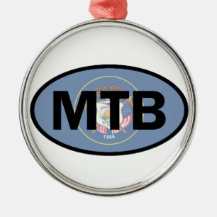 Mountain Biking Utah Flag Metal Tree Decoration