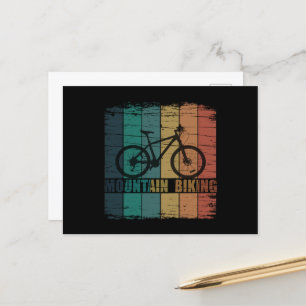 Mountain biking vintage holiday postcard
