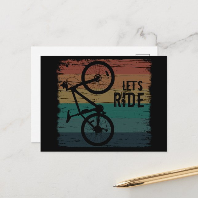 Mountain biking vintage holiday postcard (Front/Back In Situ)