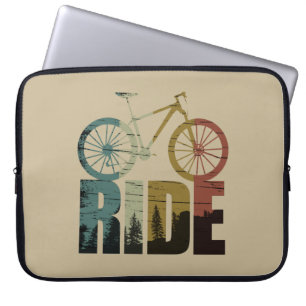 Mountain biking vintage laptop sleeve