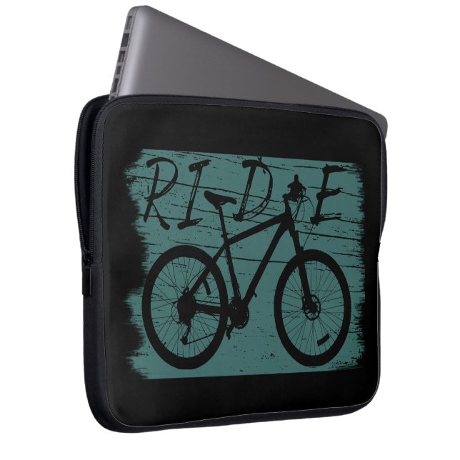 Mountain biking vintage laptop sleeve (Front Right)