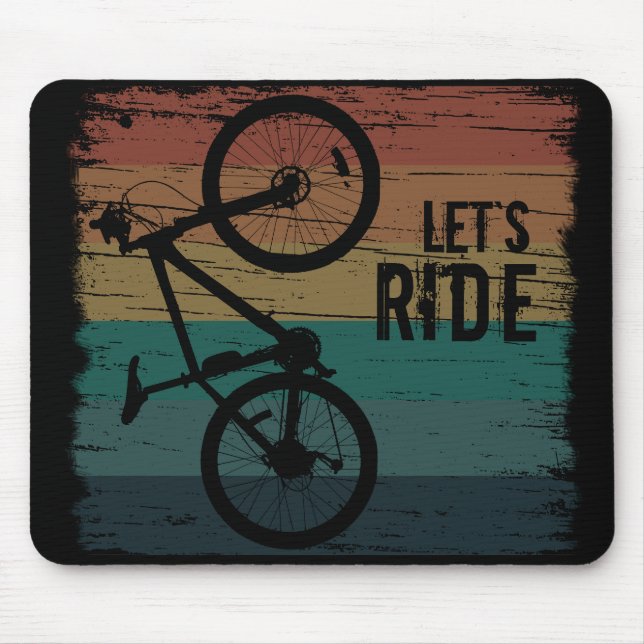 Mountain biking vintage mouse mat (Front)