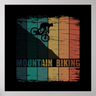 Mountain biking vintage poster