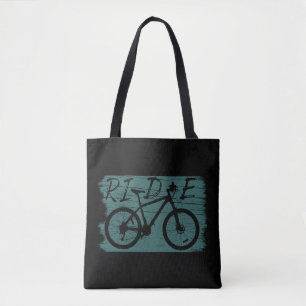 Mountain biking vintage tote bag