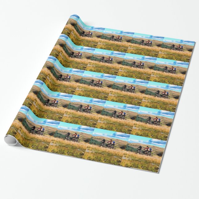 MOUNTAIN BIKING WRAPPING PAPER (Unrolled)