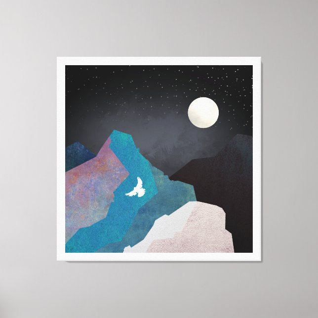 Mountain Bird Landscape Canvas Print (Front)