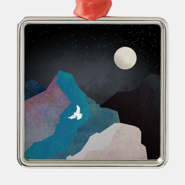 Mountain Bird Landscape Metal Tree Decoration (Front)