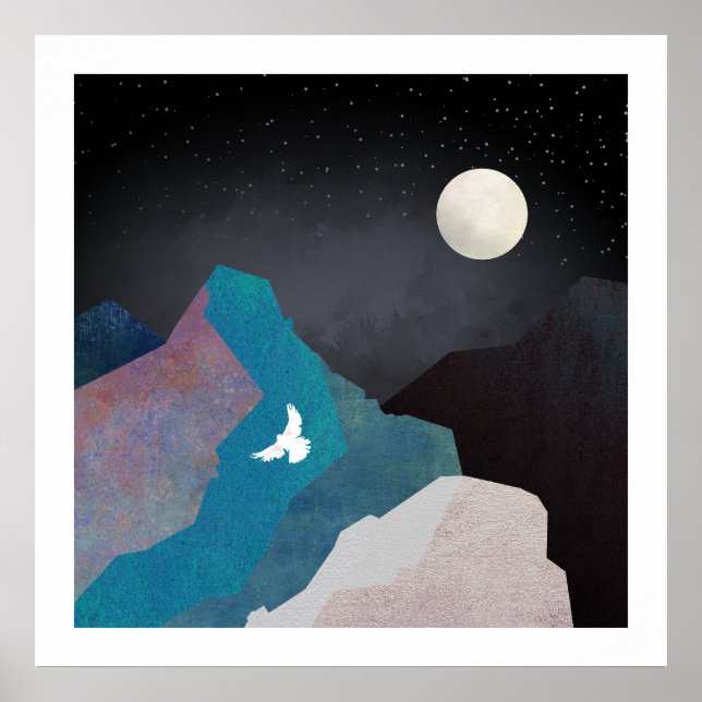 Mountain Bird Landscape Poster (Front)