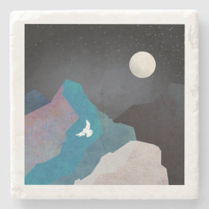 Mountain Bird Landscape Stone Coaster