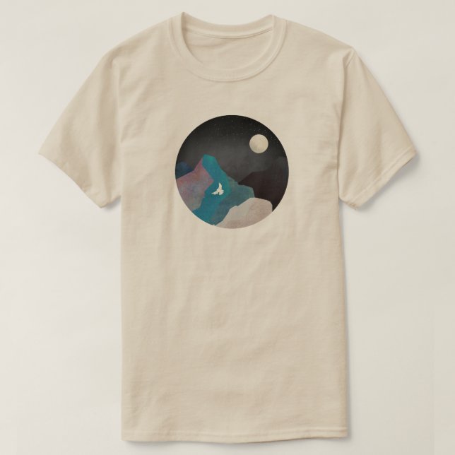 Mountain Bird Landscape T-Shirt (Design Front)