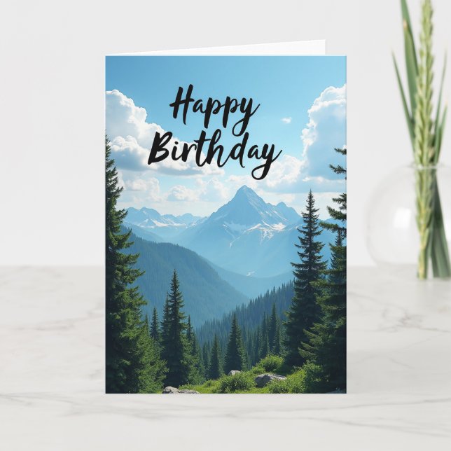 Mountain Birthday Wishes Card (Front)
