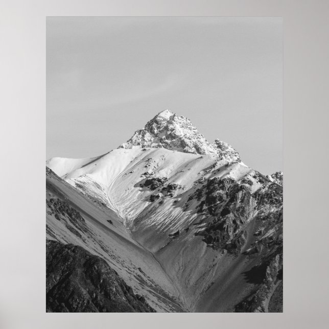 Mountain Black and White Photography Poster (Front)