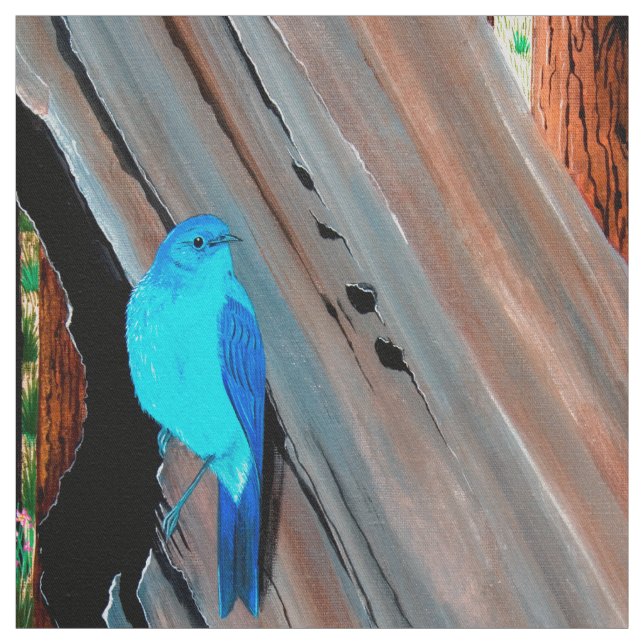 Mountain Blue Bird Fabric (Swatch)