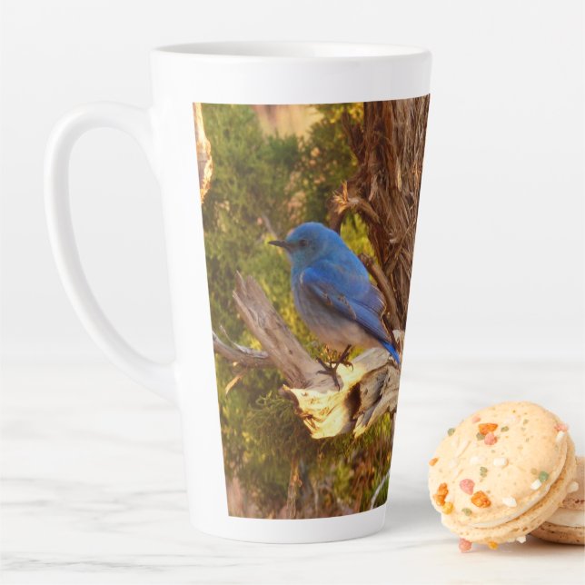 Mountain Bluebird at Arches National Park Latte Mug (In Situ)