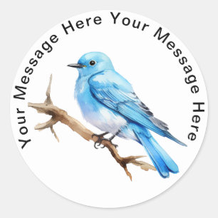 Mountain Bluebird Classic Round Sticker