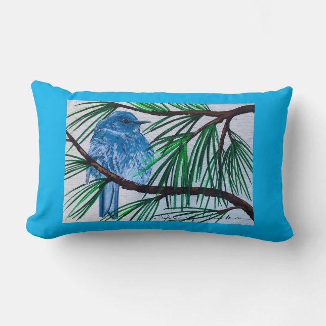 Mountain Bluebird Pillow (Front)
