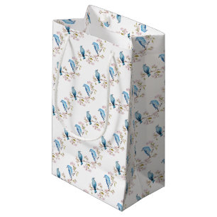 Mountain Bluebirds on Sakura Branch Small Gift Bag