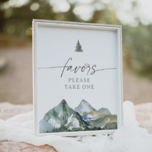 Mountain Boy Baby Shower Favours Sign