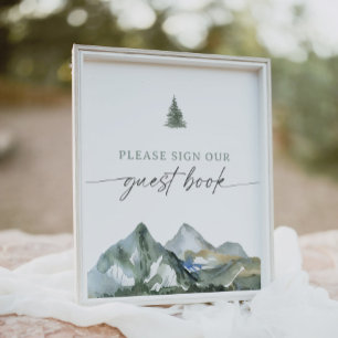 Mountain Boy Baby Shower Guest Book Sign