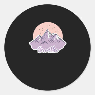 Mountain Breath - Calming Mental Health Art  Classic Round Sticker