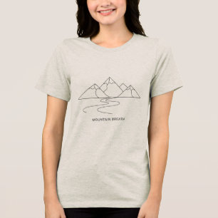 Mountain Breath Minimalist Line Art Landscape  Tri-Blend Shirt