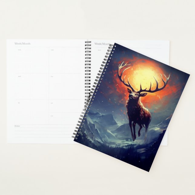 Mountain Buck Running From Blazing Fire   Planner (Display)