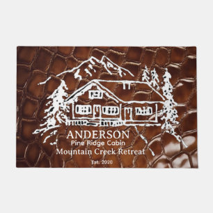 Mountain Cabin Faux Crocodile Leather Doormat