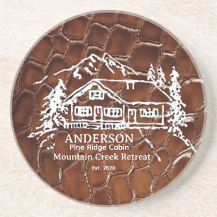 Mountain Cabin Faux Crocodile Leather Doormat Coaster