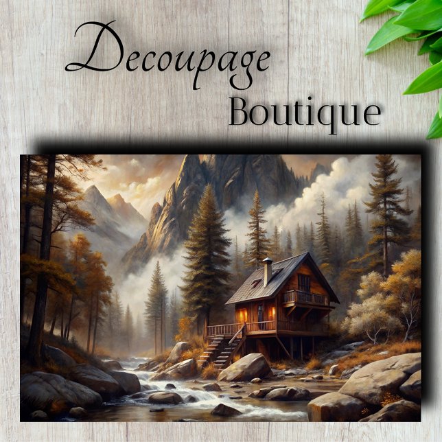 Mountain Cabin Retreat Decoupage Tissue Paper (Mountain Cabin Retreat Decoupage Tissue Paper)