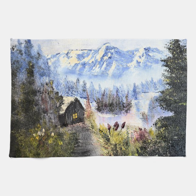 Mountain Cabin Tea Towel (Horizontal)