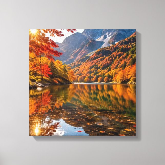 Mountain Calm in Fall Canvas Print (Front)