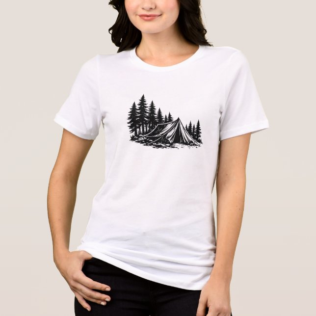 Mountain Camping Adventure Nature Tri-Blend Shirt (Front)