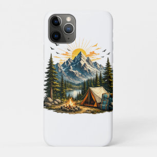 Mountain Camping Adventure Sunset Nature T-shirt iPhone 11 Pro Case