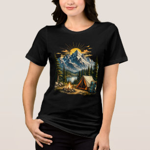 Mountain Camping Adventure Sunset Nature T-shirt Tri-Blend Shirt