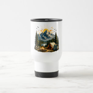 Mountain Camping Adventure Sunset Nature Travel Mug